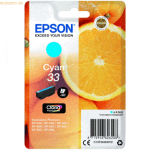 Epson Tintenpatrone Epson T3342 cyan