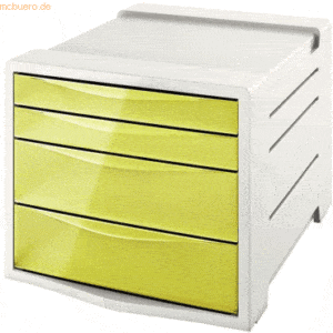 Esselte Schubladenbox Colour'Ice PS 4 Schubladen hellgrau/gelb