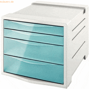 Esselte Schubladenbox Colour'Ice PS 4 Schubladen hellgrau/blau