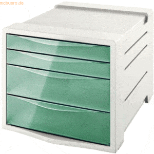 Esselte Schubladenbox Colour'Ice PS 4 Schubladen hellgrau/grün