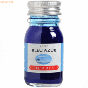 6 x Herbin Füllertinte 10ml Azurblau