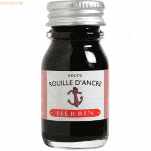 6 x Herbin Füllertinte 10ml rostbraun