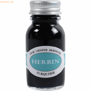 5 x Herbin Zeichentinte Flakon 15ml türkis