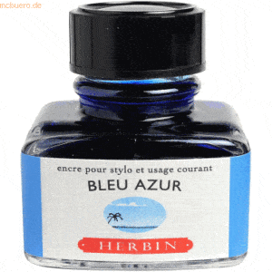 4 x Herbin Füllertinte 30ml Azurblau