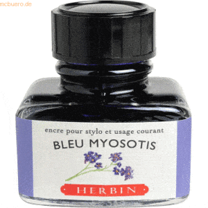 4 x Herbin Füllertinte 30ml Blau Vergissmeinnicht