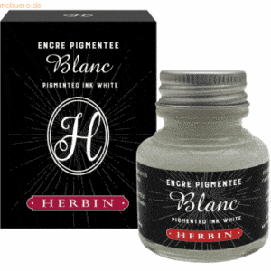 4 x Herbin Kalligraphie-Tinte 30ml deckend weiß