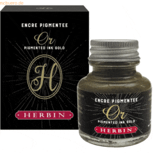 4 x Herbin Kalligraphie-Tinte 30ml deckend gold