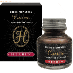 4 x Herbin Kalligraphie-Tinte 30ml deckend kupfer