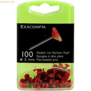 Exacompta Flachkopfnadeln 5mm VE=100 Stück rot