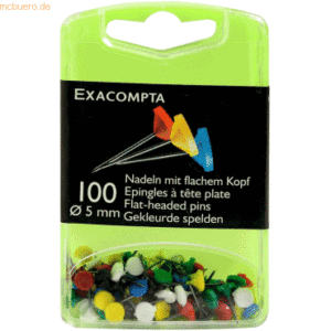 Exacompta Flachkopfnadeln 5mm VE=100 Stück sortiert