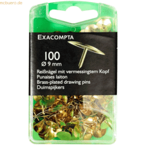 10 x Exacompta Reißnägel 9mm Messing VE=100 Stück