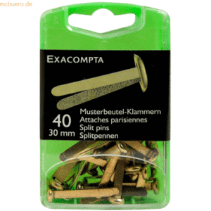 10 x Exacompta Musterbeutel-Klammern 30mm VE=40 Stück