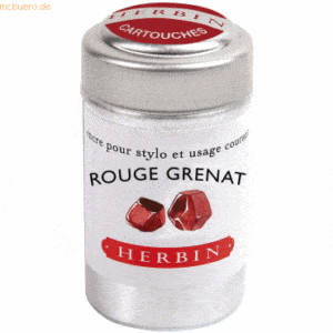 6 x Herbin Tintenpatronen VE=Dose mit 6 Stück rouge grenat