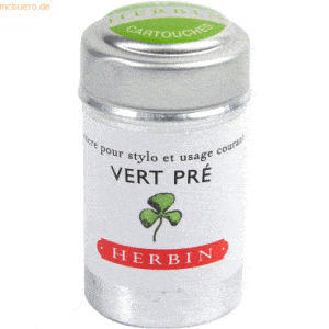 6 x Herbin Tintenpatronen VE=Dose mit 6 Stück kleegrün