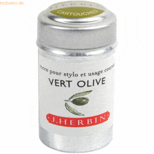 Herbin Tintenpatronen VE=Dose mit 6 Stück olivgrün