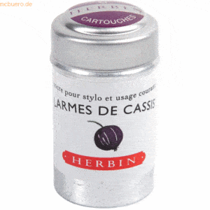 6 x Herbin Tintenpatronen VE=Dose mit 6 Stück Cassis