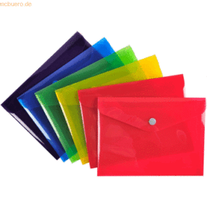 30 x Exacompta Dokumententasche mit Druckknopf B6 farbig sortiert