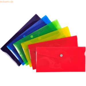 30 x Exacompta Dokumententasche mit Druckknopf DINlang farbig sortiert
