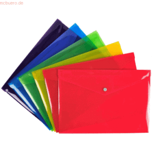 30 x Exacompta Dokumententasche mit Druckknopf A4 farbig sortiert