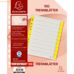 Exacompta Trennblatt A4 230g/qm Karton (RC) VE=100 Stück gelb