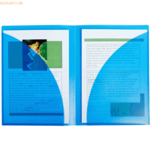20 x Exacompta Präsentationsmappe A4 doppelseitig PP 400my blau