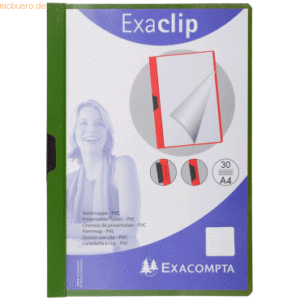 25 x Exacompta Cliphefter Exa-Clip A4 PVC 30 Blatt dunkelgrün