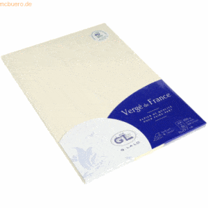 4 x Lalo Papier Verge A4 100g/qm VE=50 Blatt elfenbein