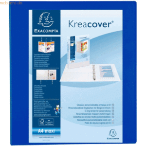 10 x Exacompta Präsentationsringbuch Kreacover A4 40mm 2 Ringe blau