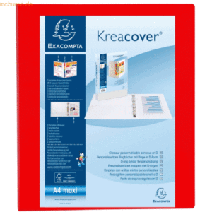 Exacompta Präsentationsringbuch Kreacover A4+ 25mm 4 Ringe rot