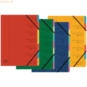 12 x Exacompta Ordnungsmappe Nature Future A4 7-teilig farbig sortiert