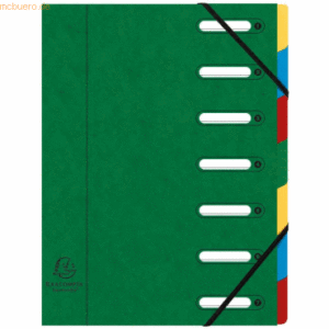 Exacompta Ordnungsmappe A4 7-teilig mit Gummizug grün