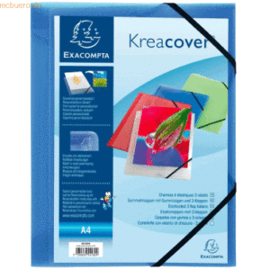 25 x Exacompta Eckspannmappe Kreacover A4 PP 500my transparent blau