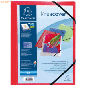 Exacompta Eckspannmappe Kreacover A4 PP 500my transparent rot