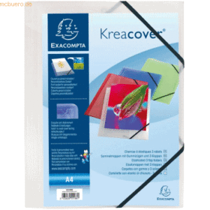 25 x Exacompta Eckspannmappe Kreacover A4 PP 500my transparent weiß