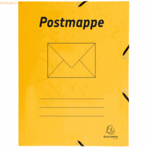 Exacompta Postmappe A4 mit Gummizug Karton gelb