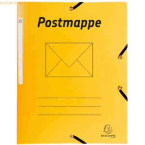 30 x Exacompta Postmappe A4 mit Gummizug PP gelb