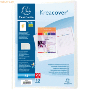 20 x Exacompta Sichtbuch Kreacover A4 10 Hüllen weiß