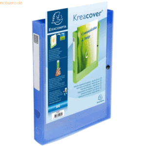 5 x Exacompta Sammelbox Kreacover 40mm PP transparent blau