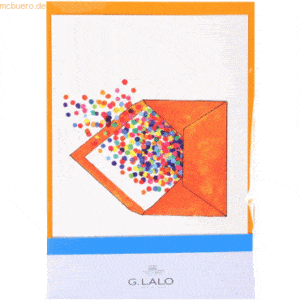 5 x Lalo Klapp-Karte & Umschlag Encre et plume C6 Umschlag