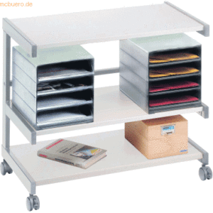 mcbuero.de Bürowagen 81x43x67cm 2 Ablageboxen grau