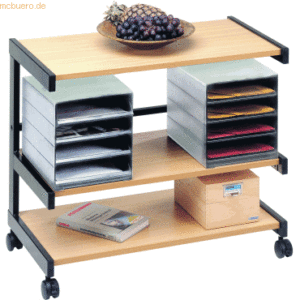 mcbuero.de Bürowagen 81x43x67cm 2 Ablageboxen schwarz/buche