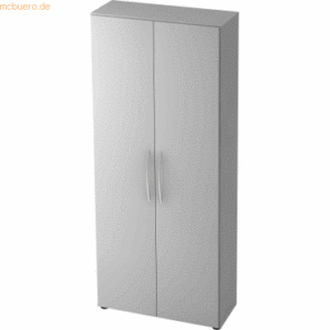 mcbuero.de Schrank Basic 5 OH BxTxH 80x33x188cm Griff BM Grau/Grau