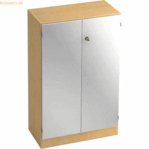 mcbuero.de Schrank Solid 3OH BxTxH 80x42x127cm Griff SG Ahorn/Silber