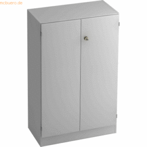 mcbuero.de Schrank Solid 3OH BxTxH 80x42x127cm Griff SG Grau/Grau