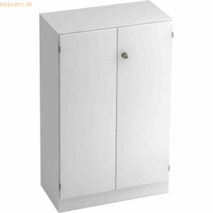 mcbuero.de Schrank Solid 3OH BxTxH 80x42x127cm Griff SG Weiß/Weiß