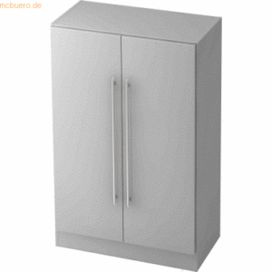 mcbuero.de Schrank Solid 3OH BxTxH 80x42x127cm Griff RE Grau/Grau