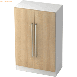 mcbuero.de Schrank Solid 3OH BxTxH 80x42x127cm Griff CE Weiß/Eiche