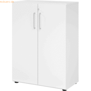 mcbuero.de Schrank Serie 9 3OH BxTxH 80x42x110cm Griff BS Weiß