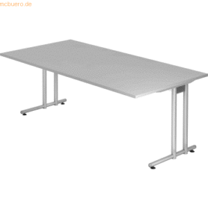 mcbuero.de Schreibtisch 200x100cm Grau/Silber