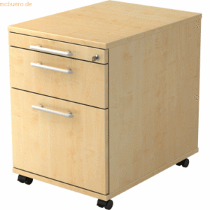 mcbuero.de Rollcontainer 58cm 1 Schub 1 Hängeregistratur Schloss Relin